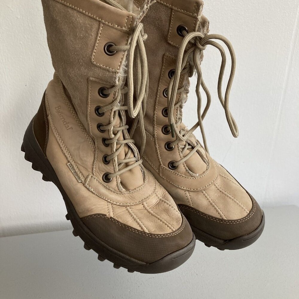 Bjorndal Suede Leather Boots Hickory Fleece Lined Snow Winter Zip Woman'…